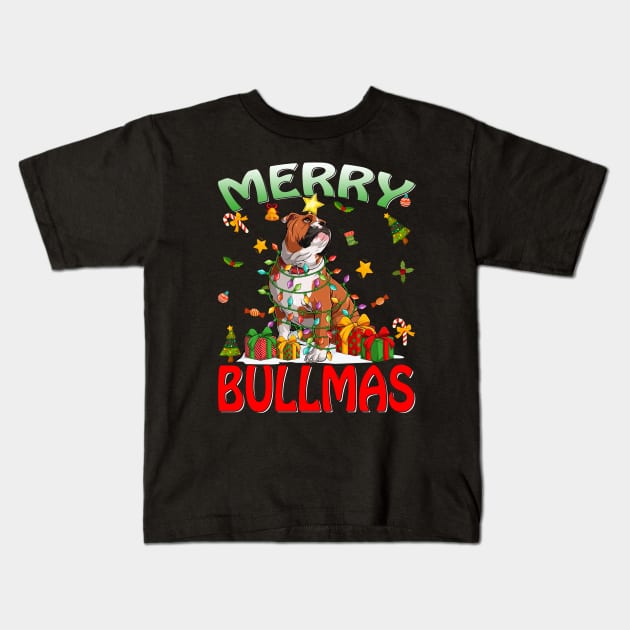 Merry Bullmas English Bulldog Ugly Christmas Sweater Dogs T-Shirt Kids T-Shirt by intelus